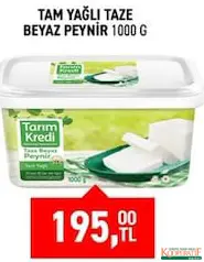 TARIM KREDİ TAM YAĞLI TAZE BEYAZ PEYNİR 1 KG fiyat ve kampanya bilgisi